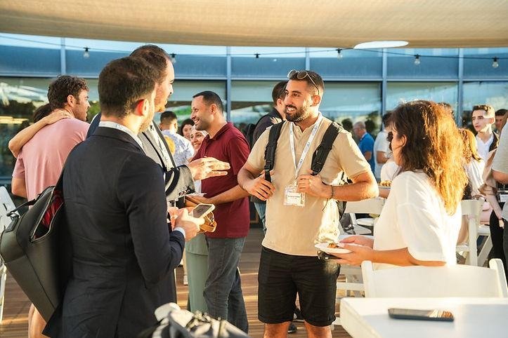 Developers networking outdoors
