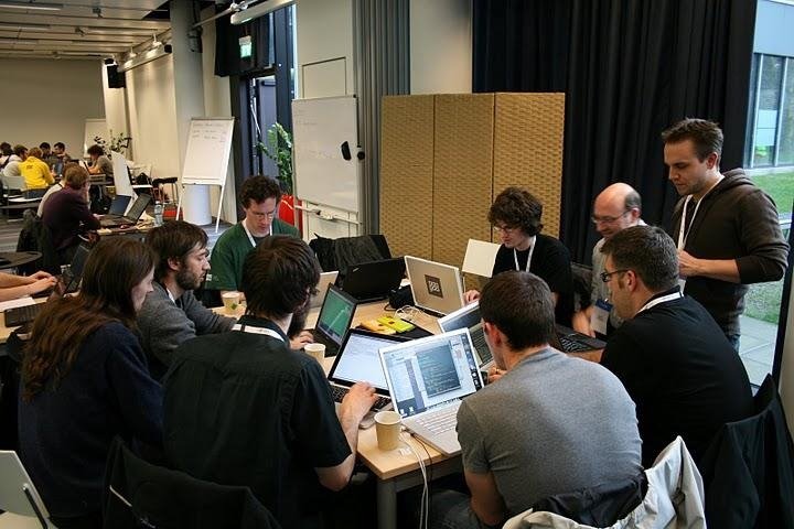 Development team collaborating