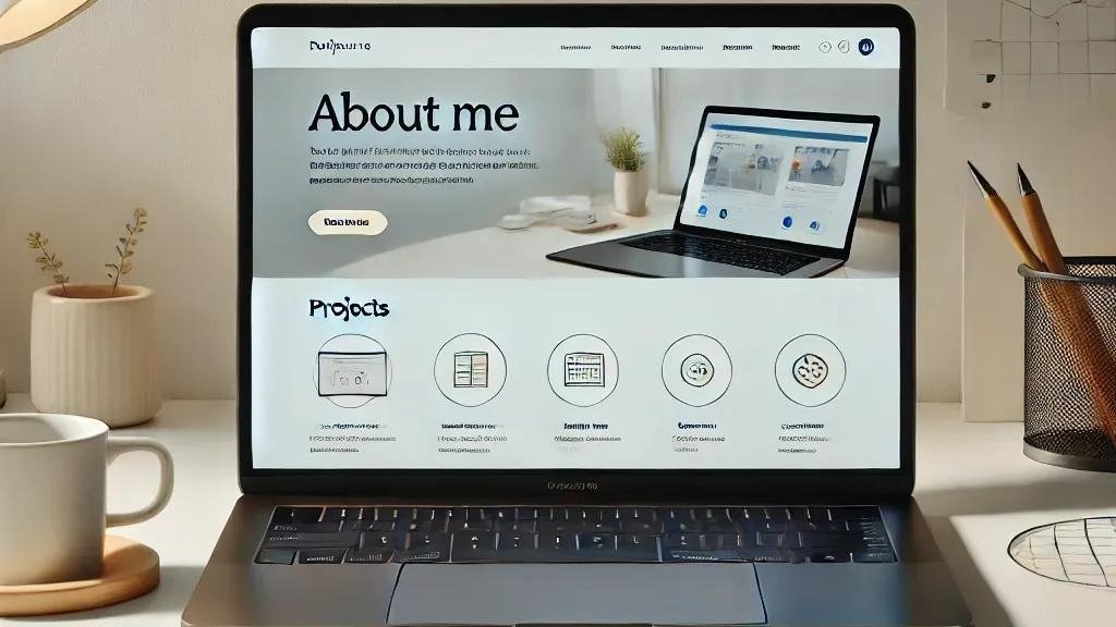 Developer working on portfolio with code editor open